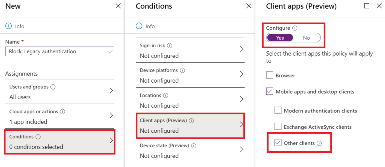 Part 3: Conditional Access block legacy authentication – Microsoft ...